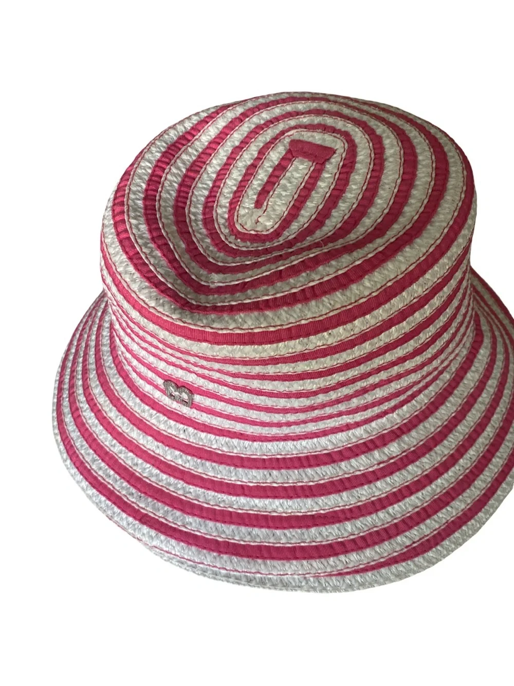Eric Javits Pink and White Striped Bucket Hat - Picture 3 of 3